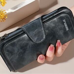 Blueish Grey Women's Wallet Clutch